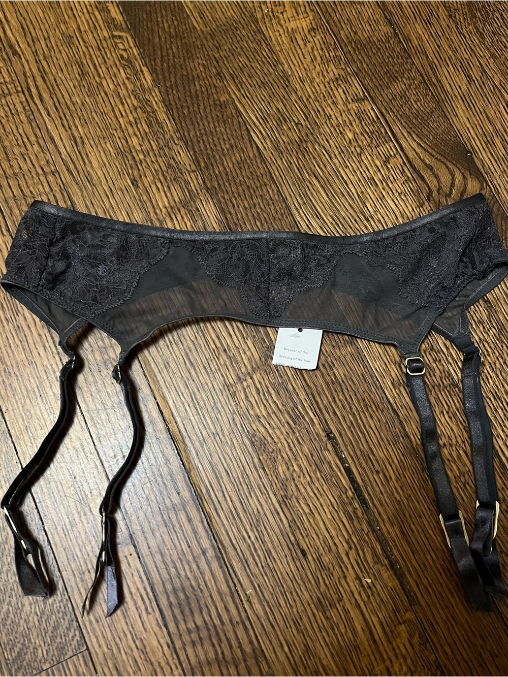 Natori Dark Grey  Lace Garter Belt